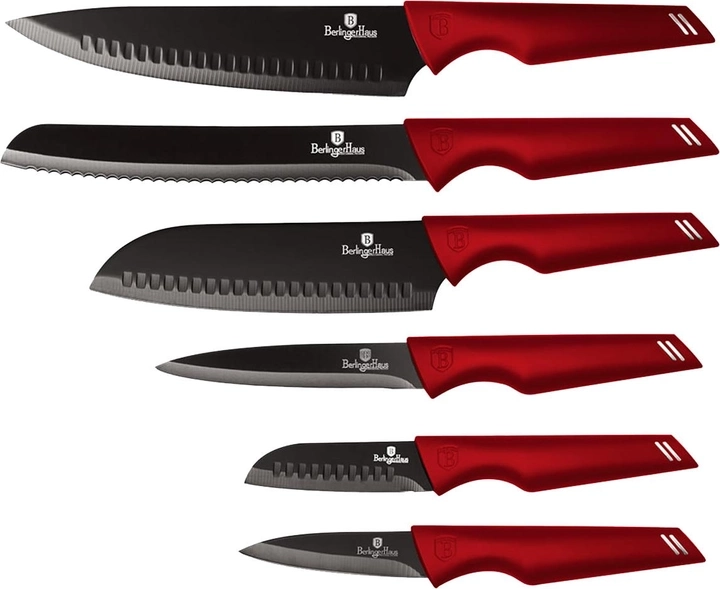 Набір ножів 6 предметіведметів із нержавіючої сталі Metallic Line Burgundy Edition BH-2589