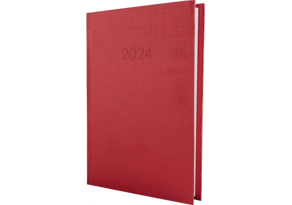 Щоденник датований ECONOMIX А5 2024 ТЕКСТИЛЬ червоний E21634-03