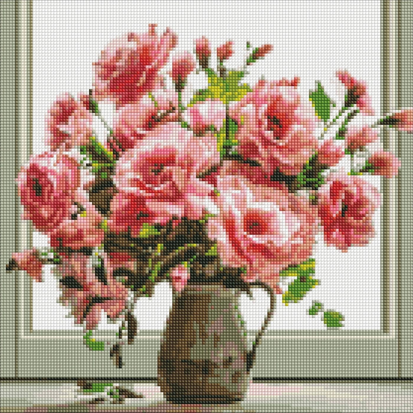 Алмазна мозаїка Ідейка Аромат букета на підрамнику 40×40 см — фото 2