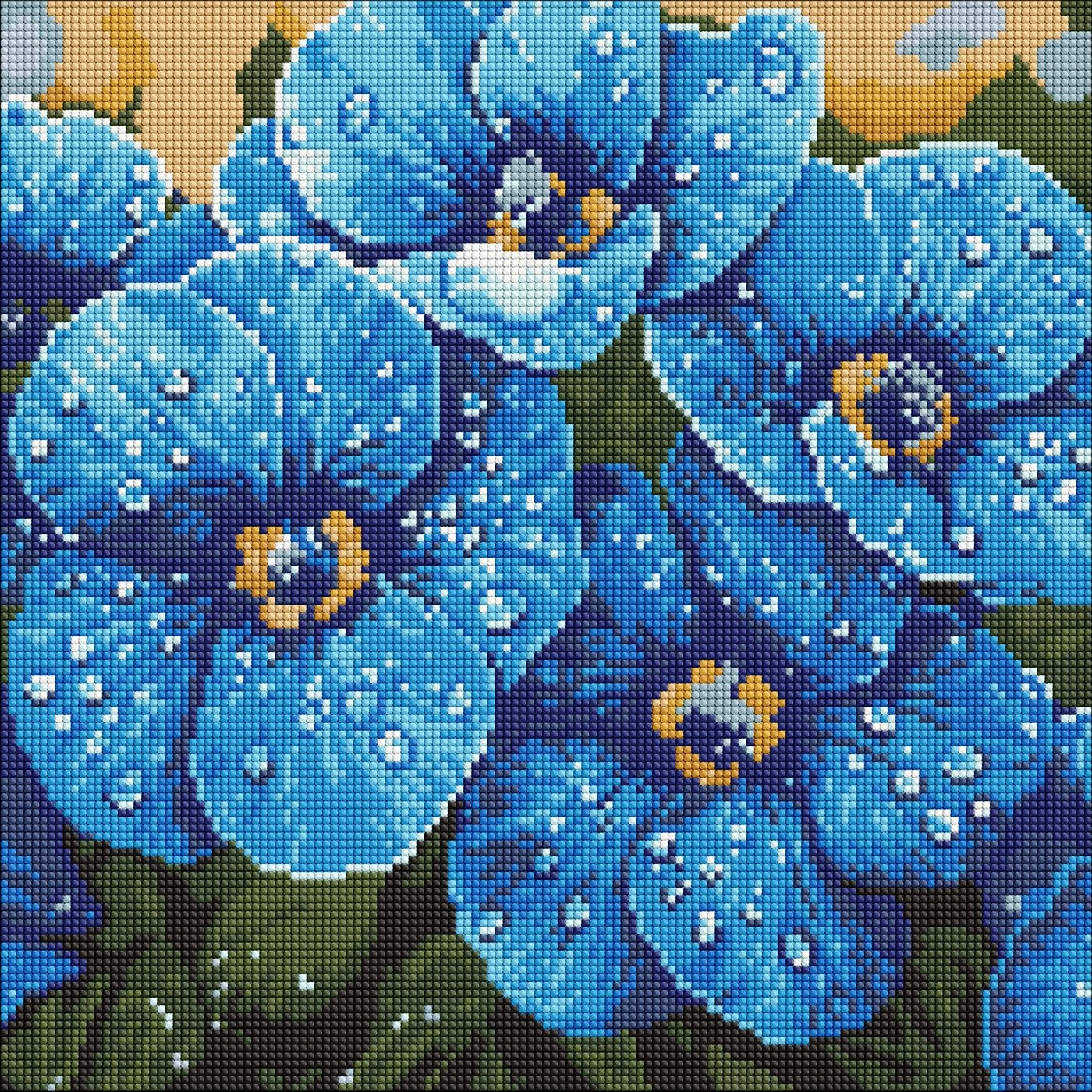 Алмазна мозаїка Фіалки в росі на підрамнику 40×40см — фото 2