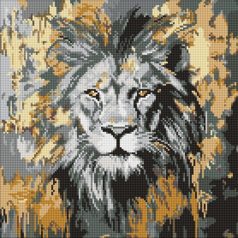 Алмазна мозаїка Золотий Лев 40×40см на підрамнику — фото 2