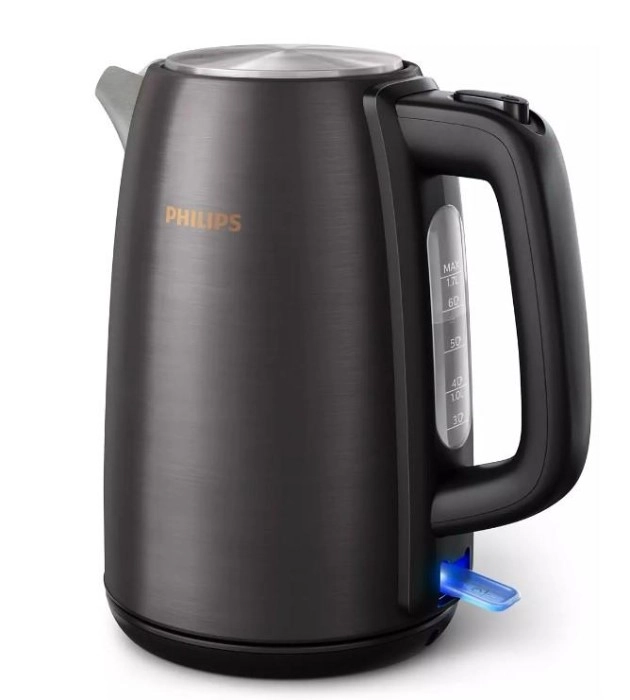 Електрочайник Philips Viva Collection 1.7л, Strix, метал, чорно-мідний (HD9352/30)