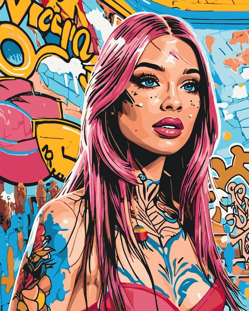 Картина за номерами Origami UA Ефектна дівчина 40х50 см LW 3419