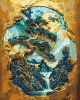 Картина за номерами Origami UA Картина за номерами Origami UA Незвичайне дерево з фарбами металік 40х50 см LW 3406