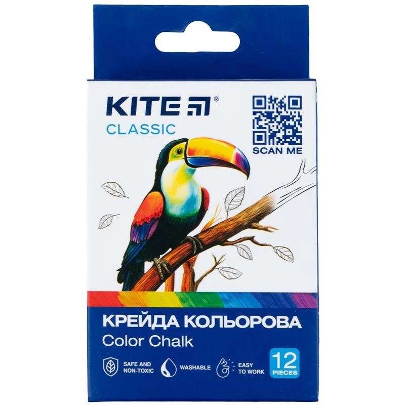 Крейда кольорова Kite Classic 12 кольорів K-075