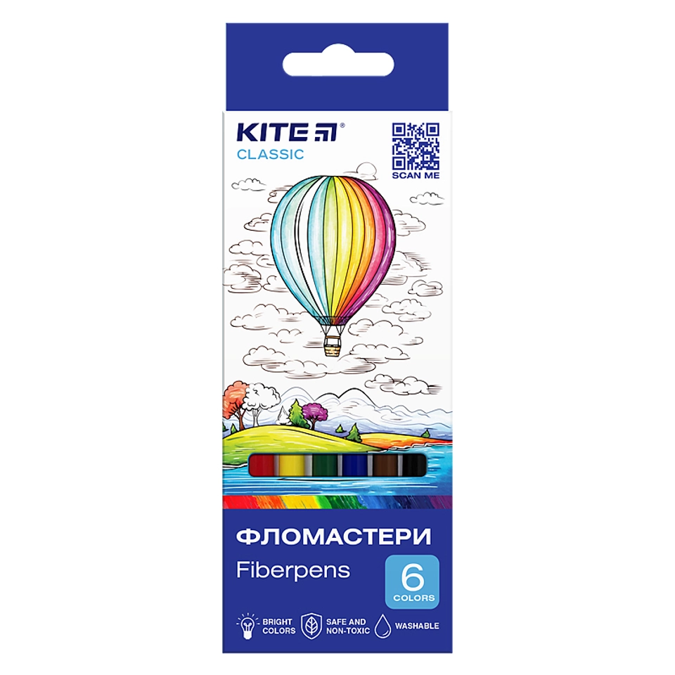 Фломастери Kite Classic 6 кольорів K-446 — 
