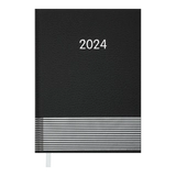 Щоденник датований А5 2024 PARALLEL BUROMAX чорний BM 2107-01