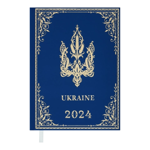 Щоденник датований А5 2024 UKRAINE BUROMAX блакитний BM.2128-14