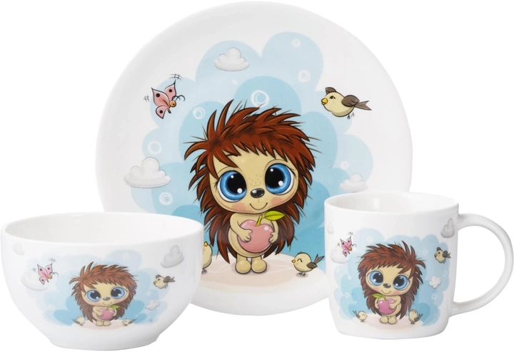Набір дитячого посуду порцеляновий Ardesto Sweet hedgehog 3 предмети AR3455HS