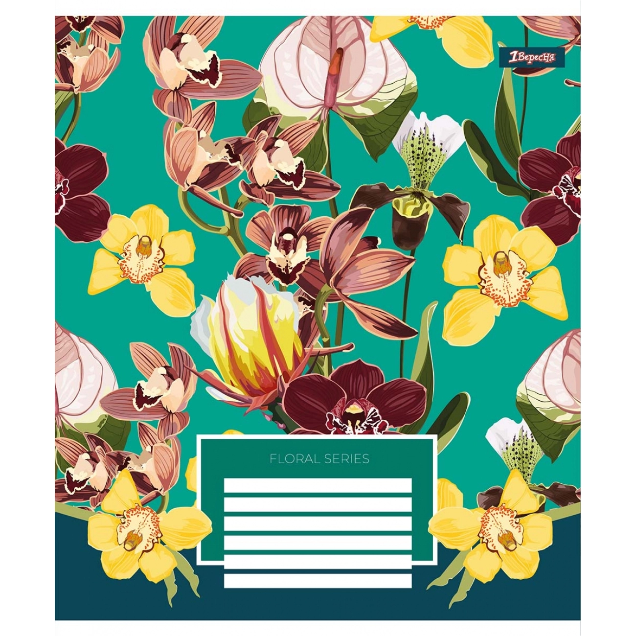 Зошит 60 аркушів клітинка 1 Вересня Floral series 766464