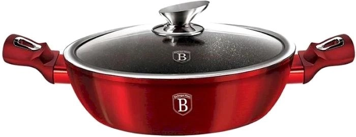 Сотейник з скляною кришкою 2,3 л 24х6,5 см Metallic Line BURGUNDY Edition BH-1262N