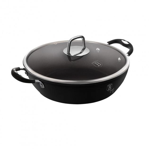 Сотейник із скляною кришкою 3,8 л O28х7,5 см Black Professional Line BH-6125