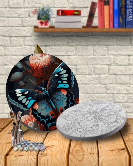 Картина за номерами Art Millennium круг Метелик АМ-0644