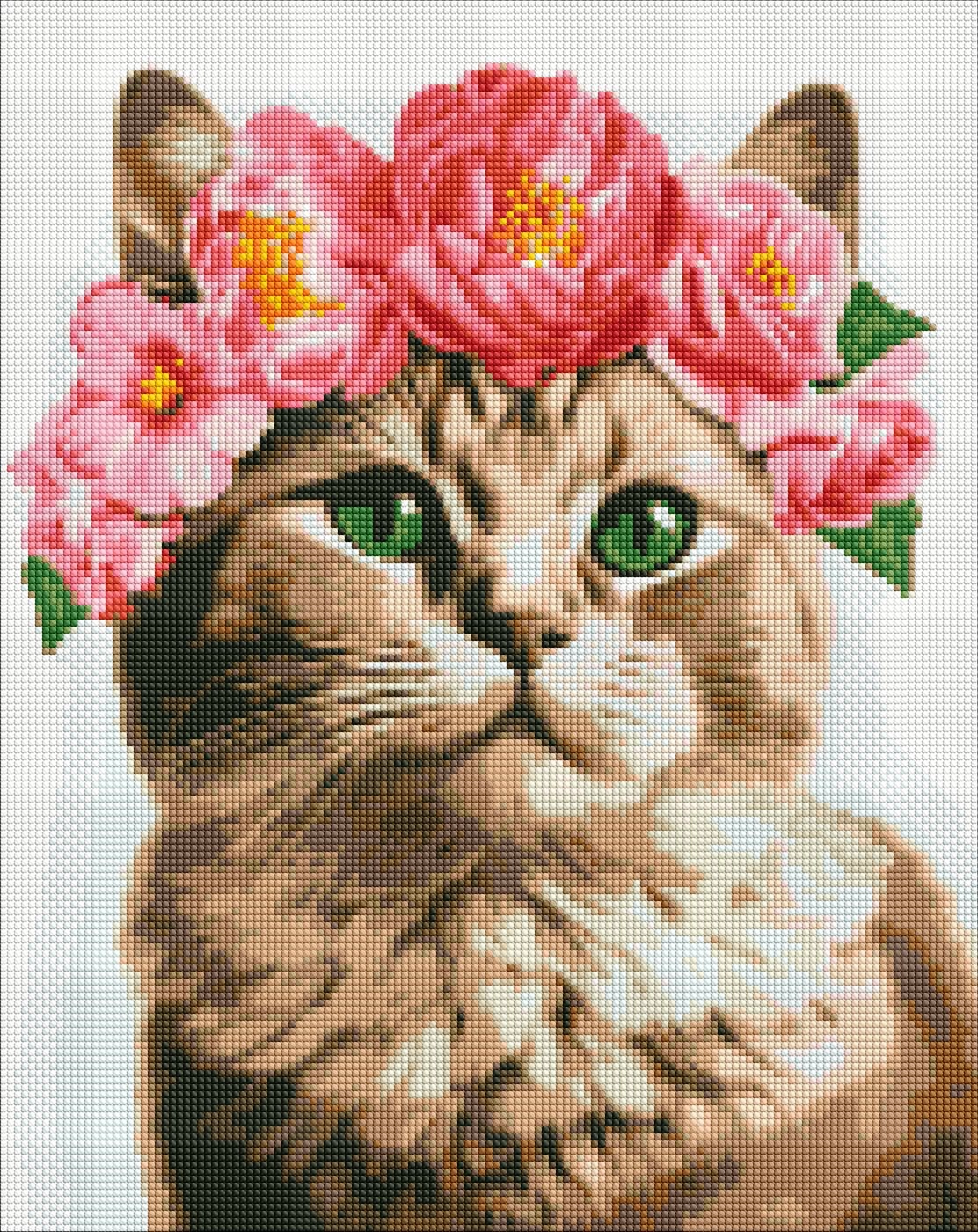 Алмазна мозаїка Витончена кішечка на підрамнику 40×50 см — фото 2