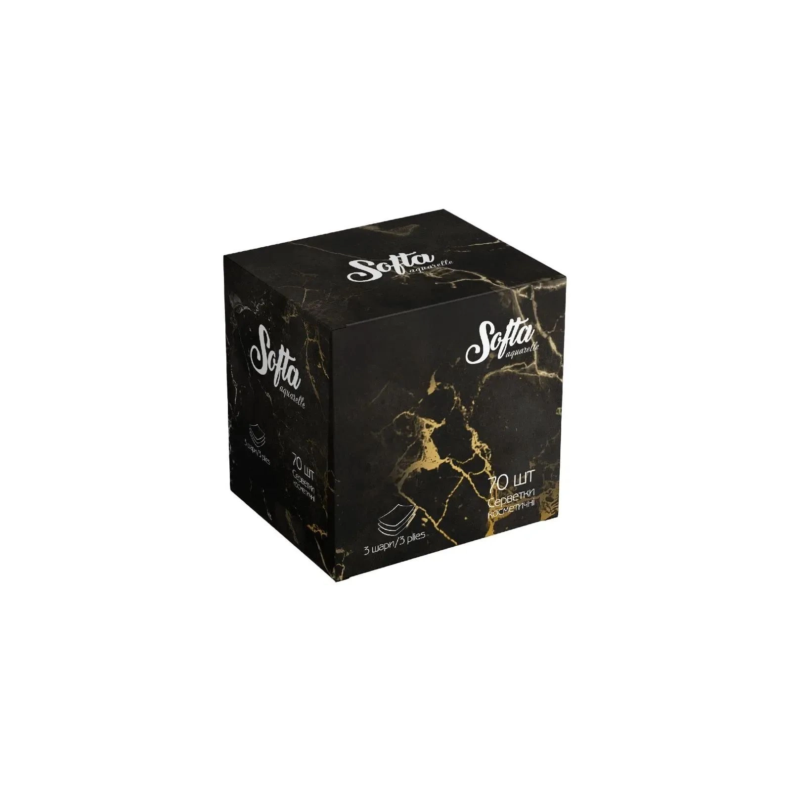 Серветки косметичні сухі 3-х шар Softa Black Chisto 70шт Серветки косметичні сухі 3-х шар Softa Black Chisto 70шт