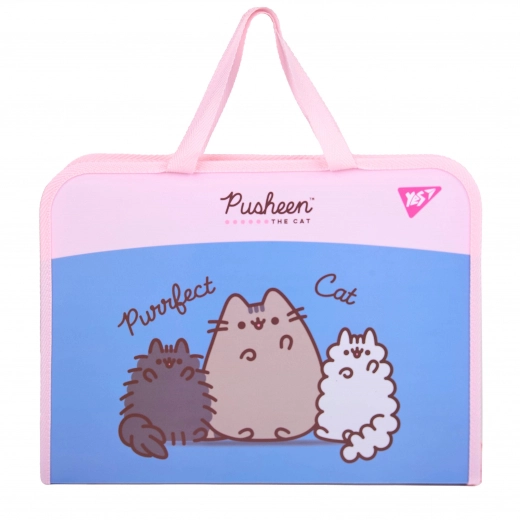 Папка-портфель Yes FC на блискавці з тканинними ручками Pusheen 492317 Папка-портфель Yes FC на блискавці з тканинними ручками Pusheen 492317