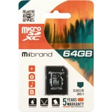 Флеш карта Mibrand 64GB microSDXC class 10 UHS-I (MICDXU1/64GB-A)