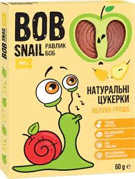 Цукерки Bob Snail яблучно-грушеві 60г 520187