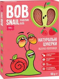 Цукерки Bob Snail яблучно-полуничні 60г 520415