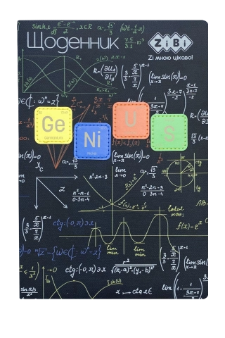 Щоденник шкільний GENIUS В5 48арк ZiBi тверда обкладинка чорний ZB.13231-09