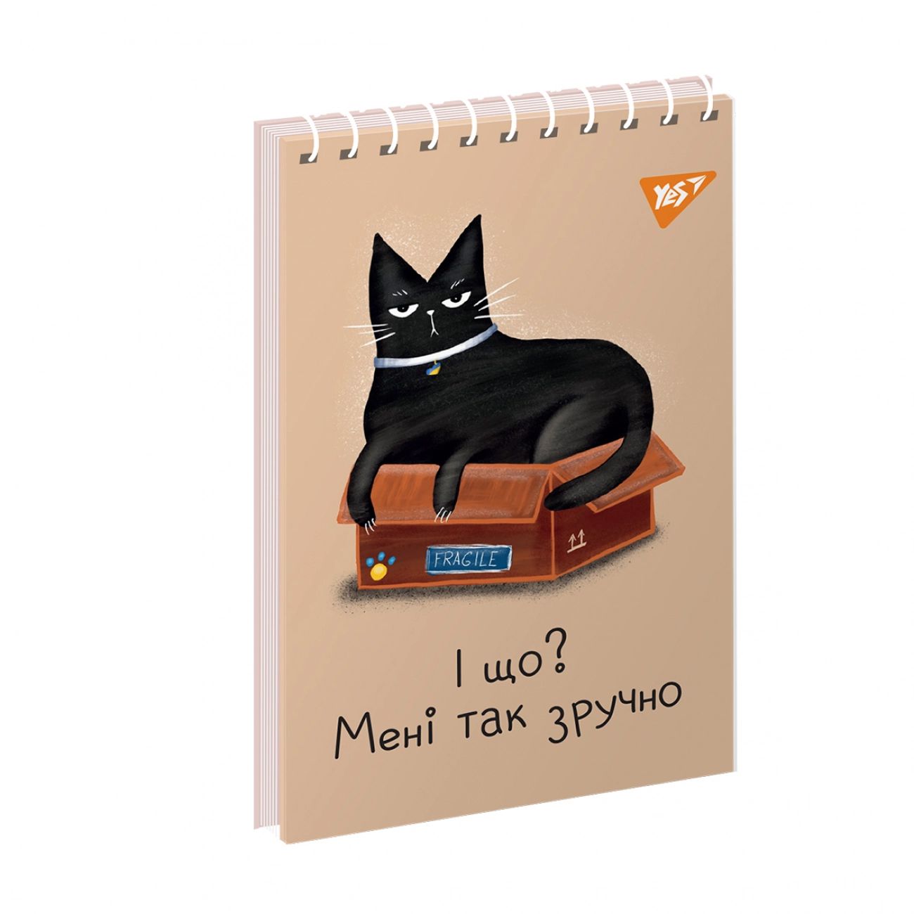 Блокнот YES А7 80 аркушів одинарна спіраль Black cat 151947