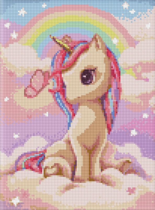 Алмазна мозаїка Ідейка Допитлива одноріжка для дітей — фото 2