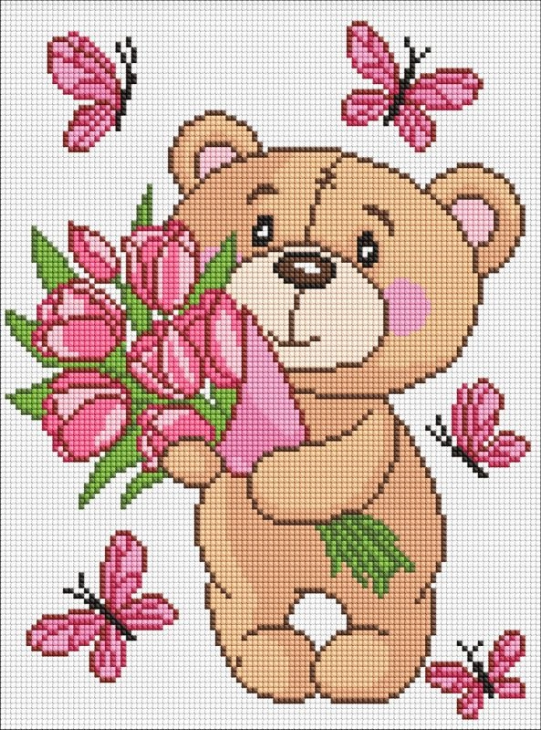 Алмазна мозаїка Ідейка Чарівний ведмедик 30×40 см — фото 2