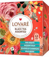 Чай пакетований чорний Assorted Lovare асорті 4/8шт