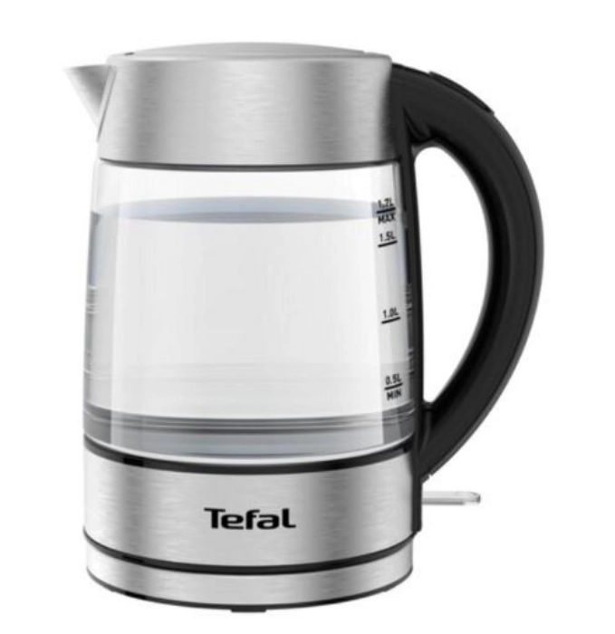 Електрочайник Tefal Glass Kettle 1.7л, скло, з підсвіткою, сріблясто-чорний KI772D38