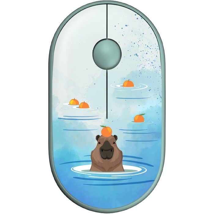 Миша бездротова 2E MF300 CAPYBARA:TANGERINE Silent WL BT, зелений (2E-MF300WCAPIBARAGN)