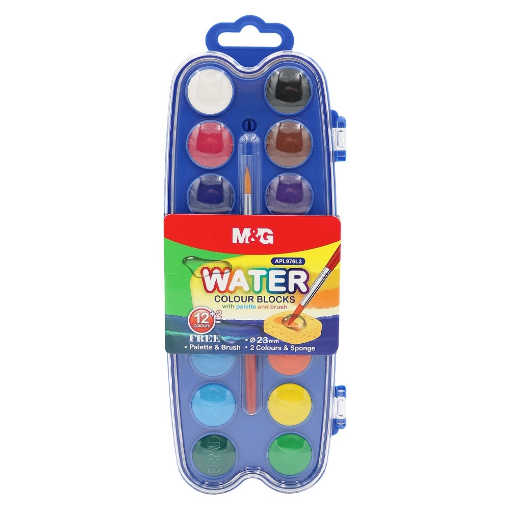 Фарби акварельні M&G 12+2C 23мм APL976L3