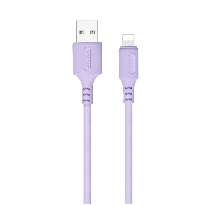 Кабель Colorway USB - Apple Lightning (soft silicone) 2.4А 1м фіолетовий (CW-CBUL044-PU)