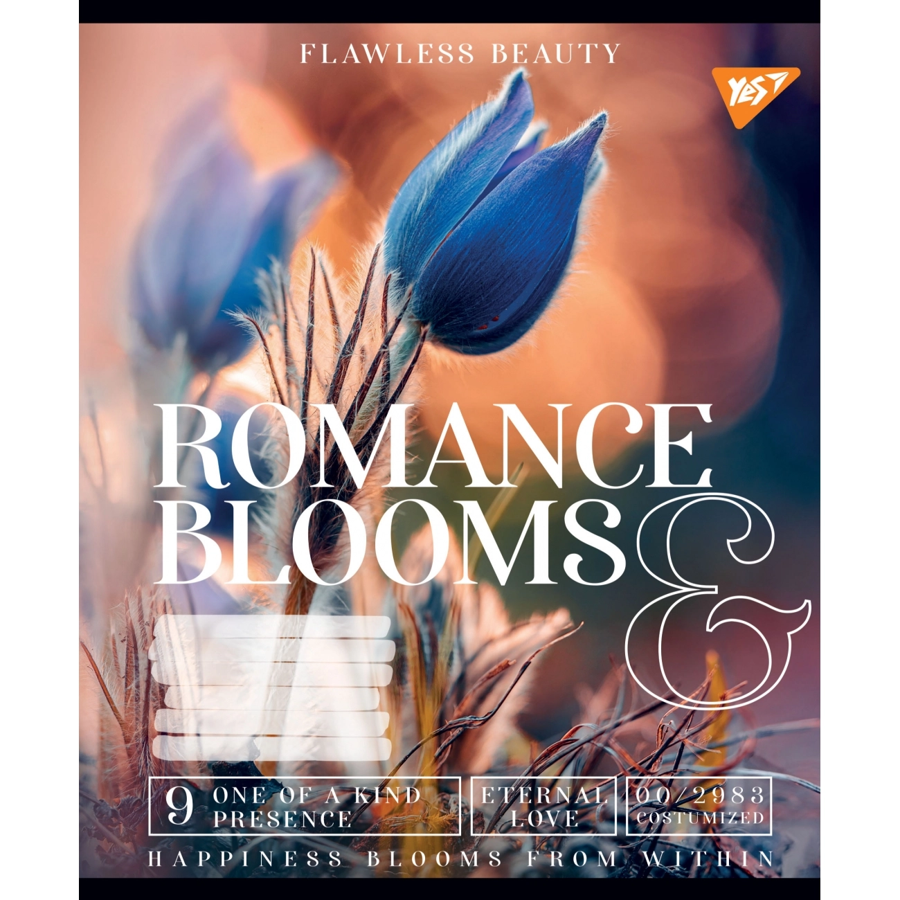 Зошит 60 аркушів клітинка YES Romance blooms 766473