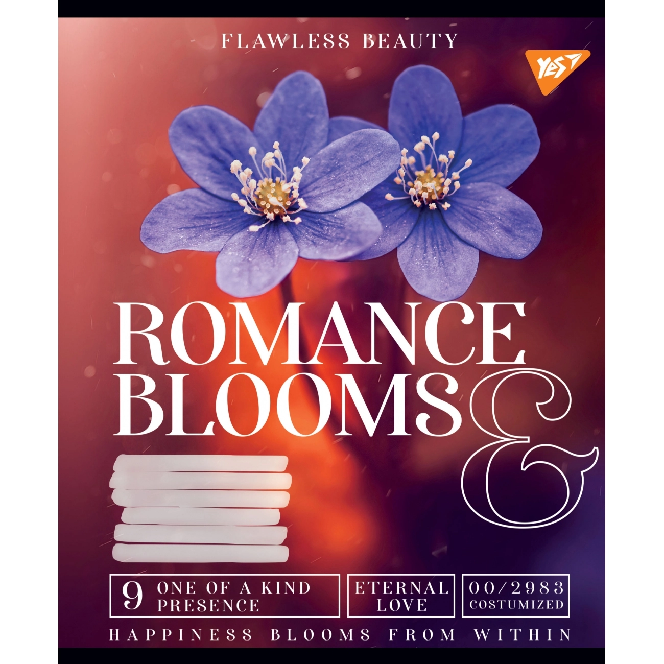 Зошит 60 аркушів клітинка YES Romance blooms 766473