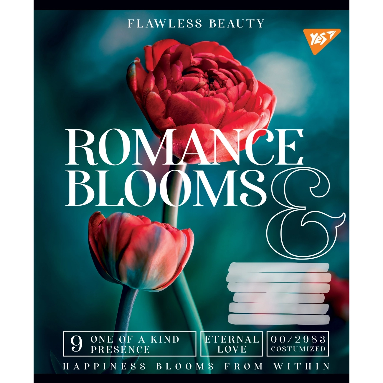Зошит 60 аркушів клітинка YES Romance blooms 766473