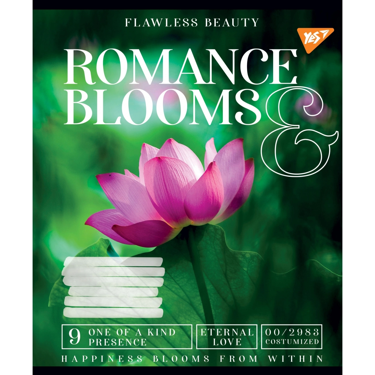 Зошит 60 аркушів клітинка YES Romance blooms 766473 Зошит 60 аркушів клітинка YES Romance blooms 766473