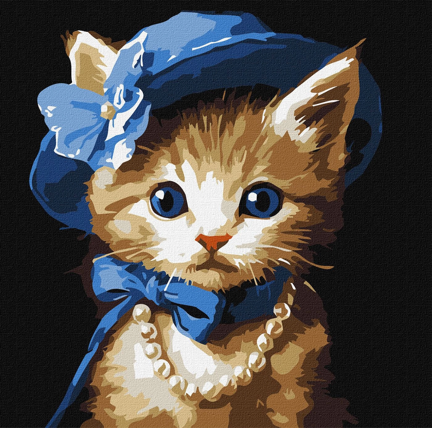 Картини за номерами Ідейка Котик в капелюсі 30х30см 6739