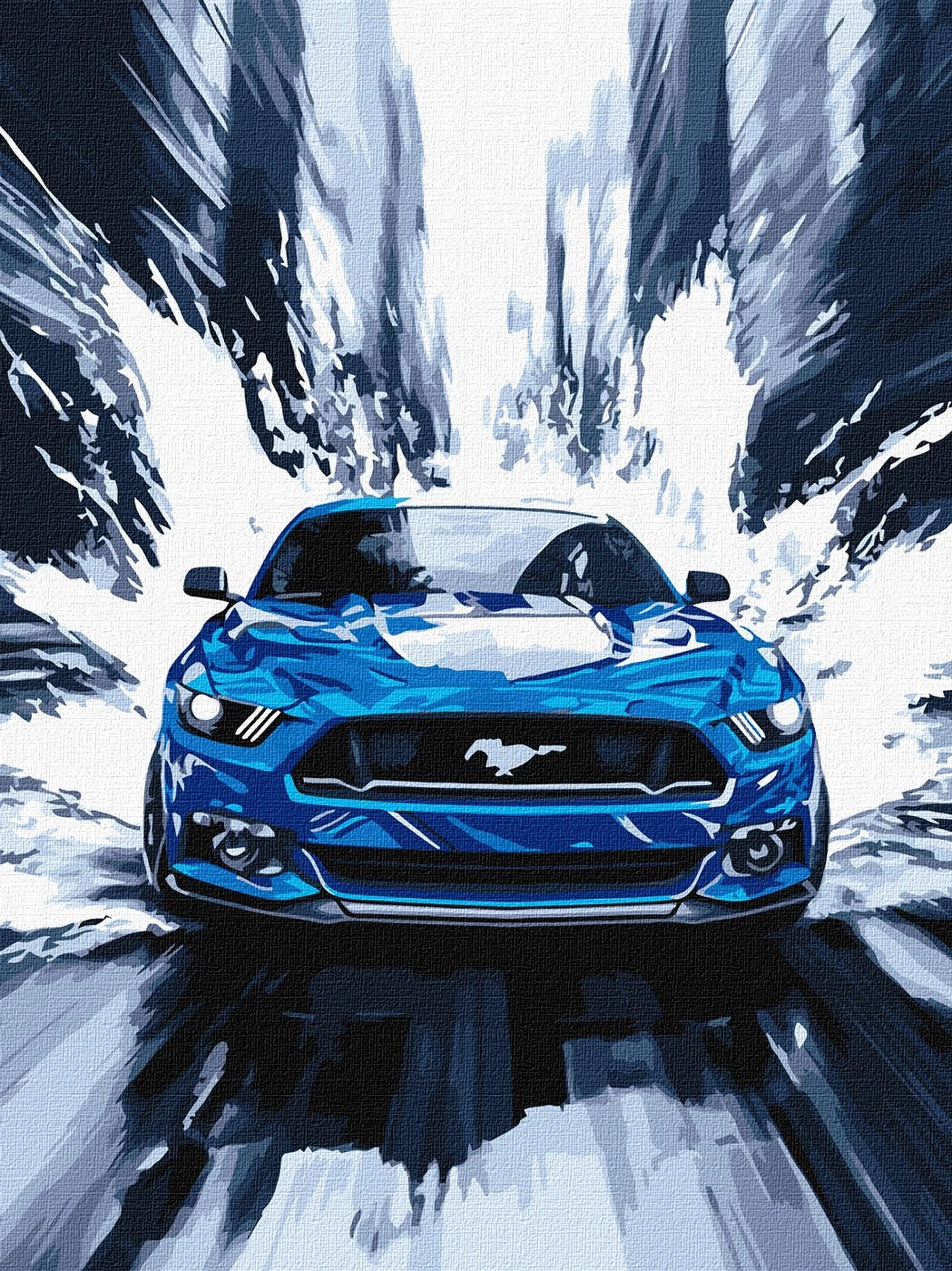 Картини за номерами Ідейка Синій мустанг 30х40см 5159