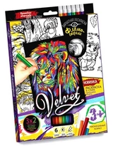 Оксамитова розмальовка фломастерами Danko Toys ВЛВ-01-01 VELVET Папуга 63539