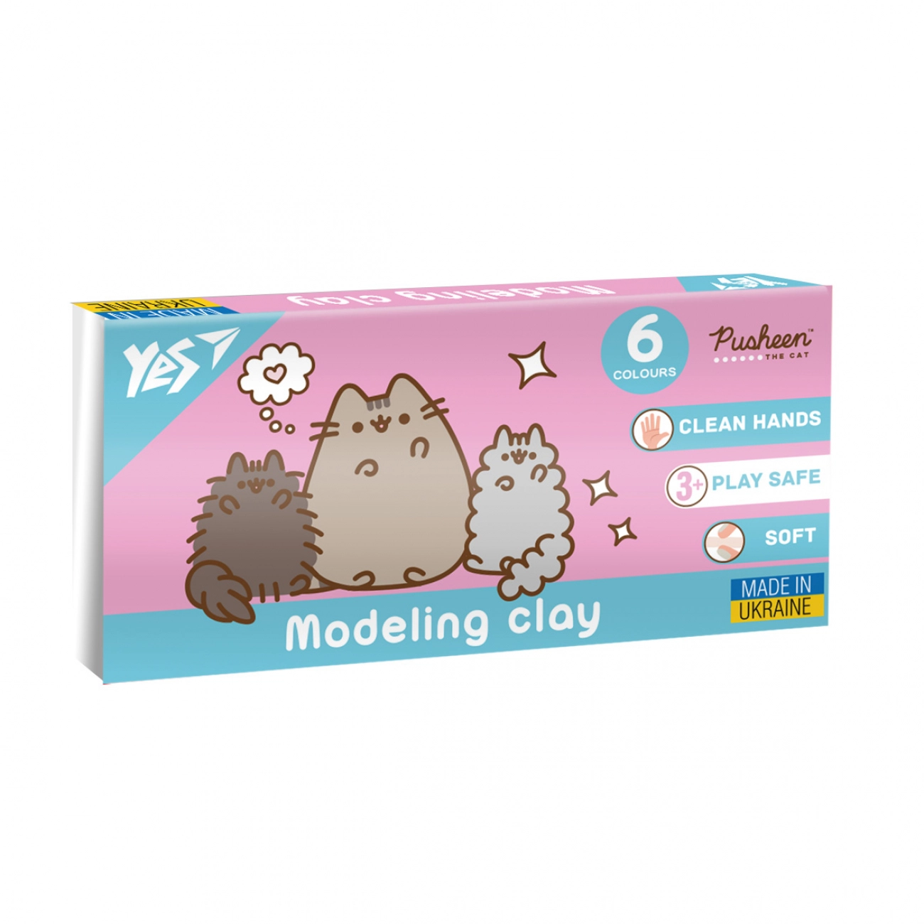 Пластилін Yes 6 кольорів 120г Pusheen 540651