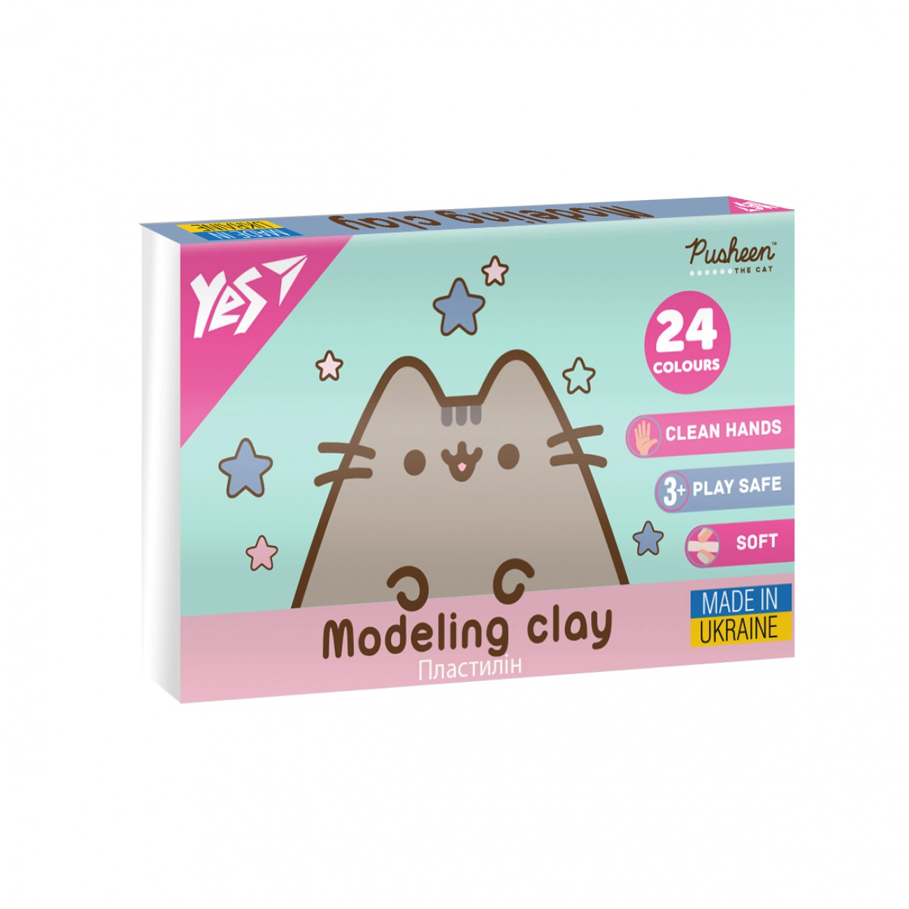 Пластилін Yes 24 кольори 480г Pusheen 540685
