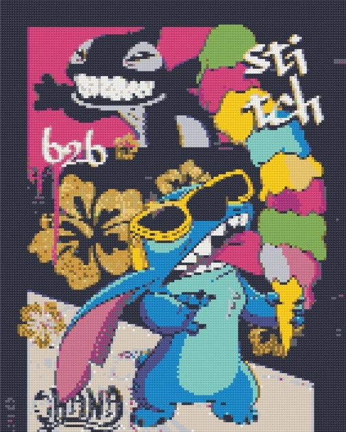 Алмазна мозаїка Origami UA Стіч в окулярах 40х50 см — фото 2