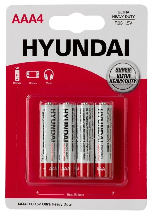 Батарейка HYUNDAI R03 AAA BL4 Heavy Duty Батарейка HYUNDAI R03 AAA BL4 Heavy Duty