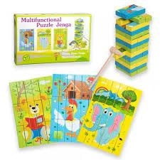 Деревяна джанга-пазл Multifunctional Puzzle Jenga Strateg 30980