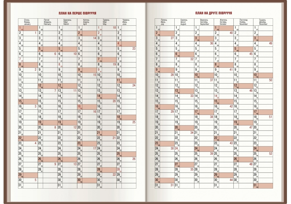 Щоденник датований 2023, NEBRASKA, коричневий, А5, без поролону