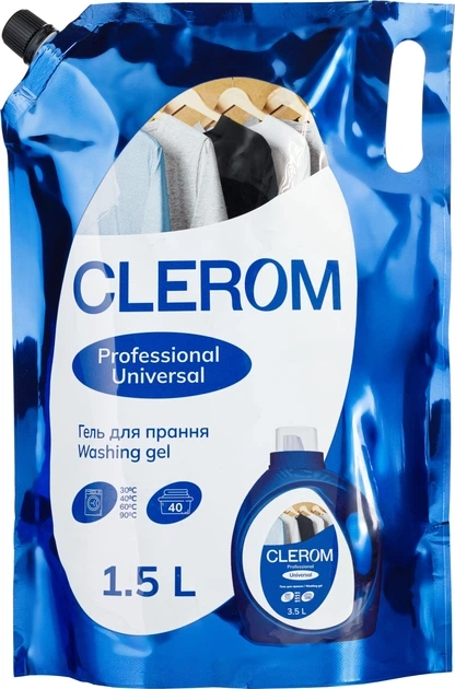 Гель для прання Clerom Professional універсальний 1,5л дой-пак 20111