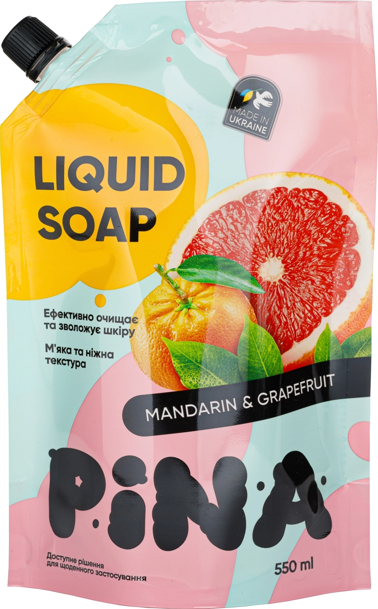 Мило рідке PINA Mandarin and grapefruit 550мл дой-пак 20517
