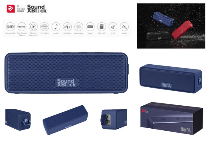 Акустична система 2E SoundXBlock TWS, MP3, Wireless, Waterproof Blue Акустична система 2E SoundXBlock TWS, MP3, Wireless, Waterproof Blue