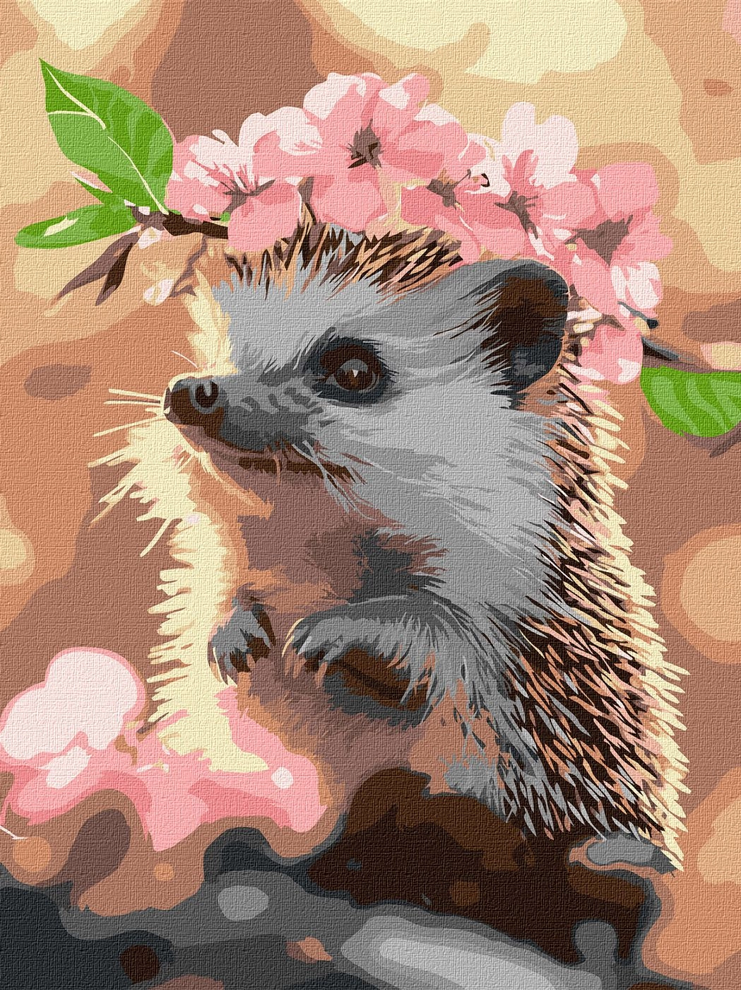 Картини за номерами Ідейка Їжачок у вишневому цвітінні 30х40см 6756