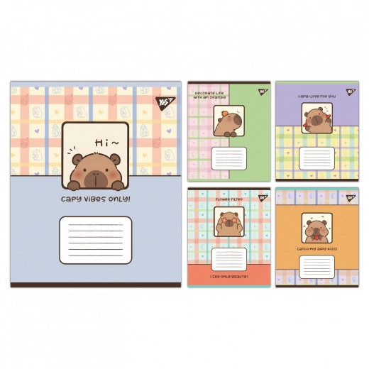 Зошит учнівський 12 аркушів коса лінія Yes Capy vibes 767952